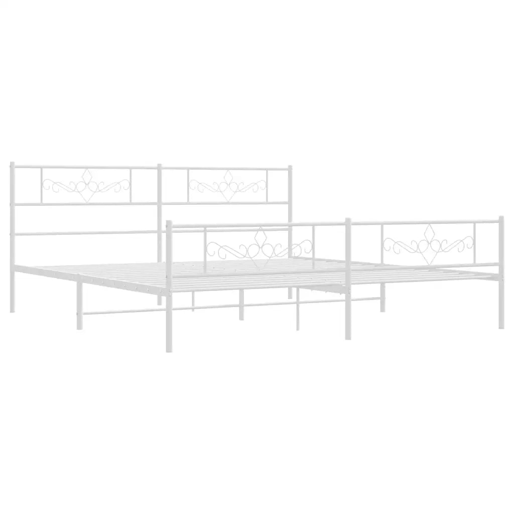 Giroletto con Testiera e Pediera-Struttura Letto Metallo Bianco 183x213 cm 976926