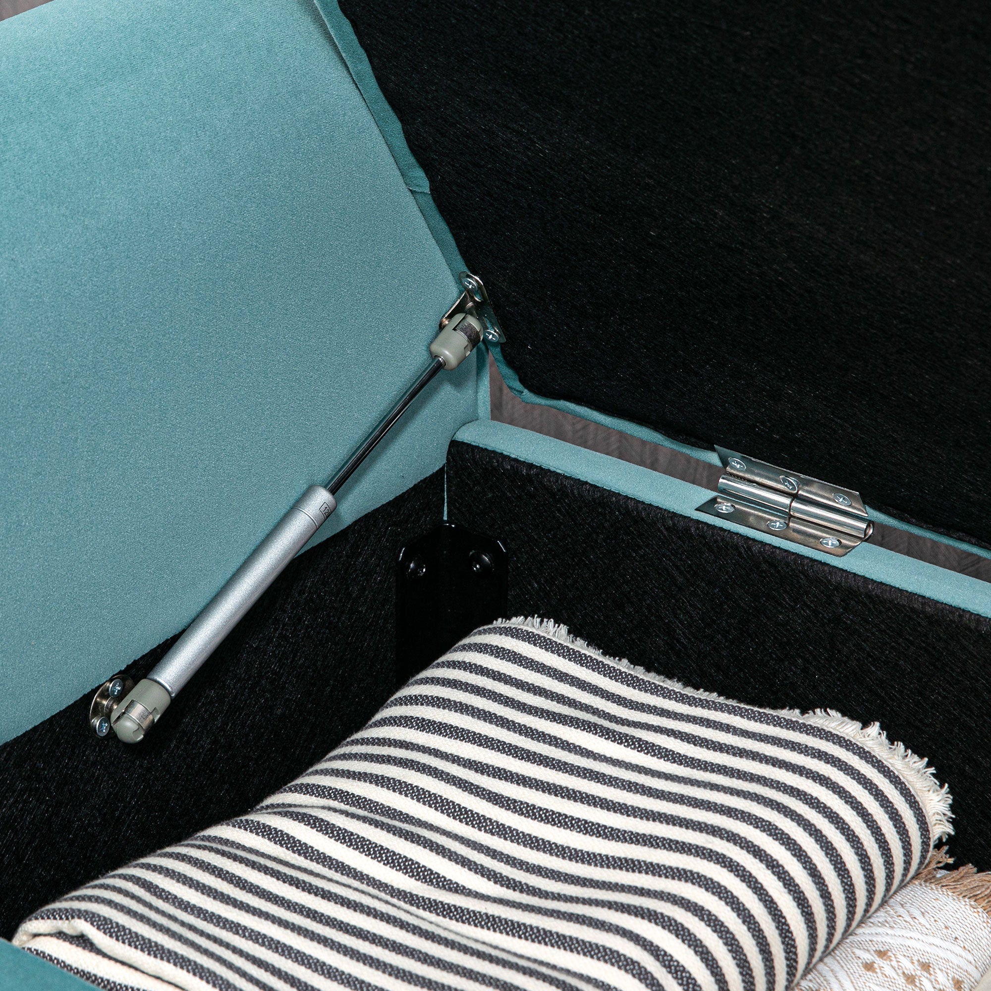 Panca Vintage con Contenitore 126x48,5x57 cm Imbottita in Velluto Verde