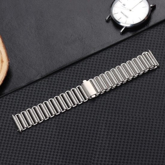22 mm snellastrattura adatta per orologio da polso Bonklip Bamboo cinturino in acciaio inox - argento