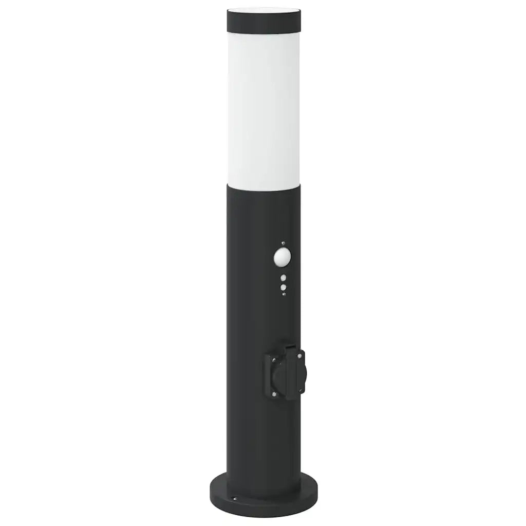 Lampioni a dissuasore con sensore e presa 3 pz 50 cm Acciaio Inox IP44 4006042