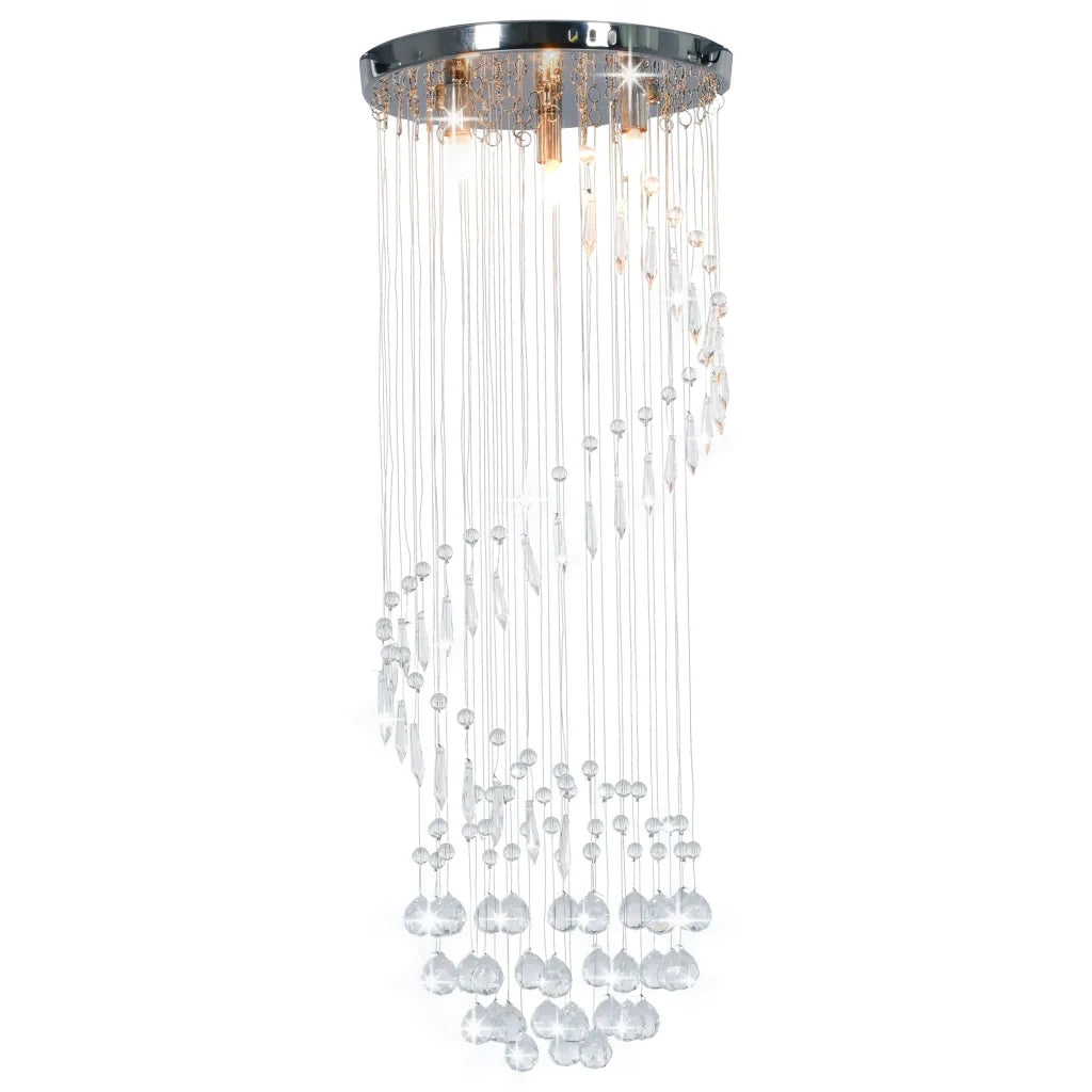 Plafoniera moderna a spirale dal design stravagante 30 x 80 cm illuminazione ottimale metallo argentato 02_0046395
