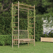 Panca da Giardino con Pergola 116 cm in Bambù 341742