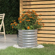 Vaso Giardino Acciaio Zincato-Fioriera da Esterno-Contenitore per Piante 40x40x36 cm Argento