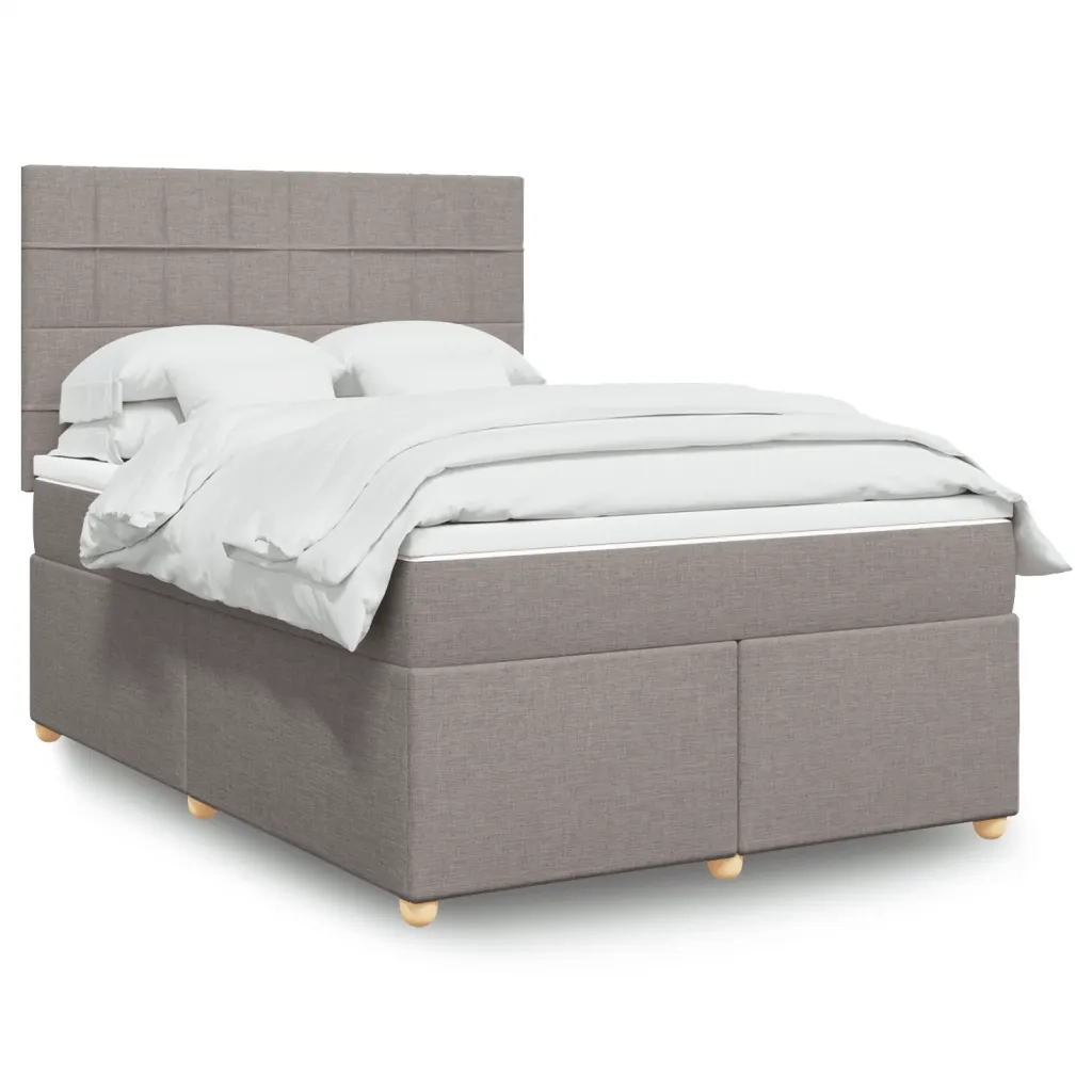 Giroletto a Molle con Materasso Tortora 140x190 cm in Tessuto 3291279