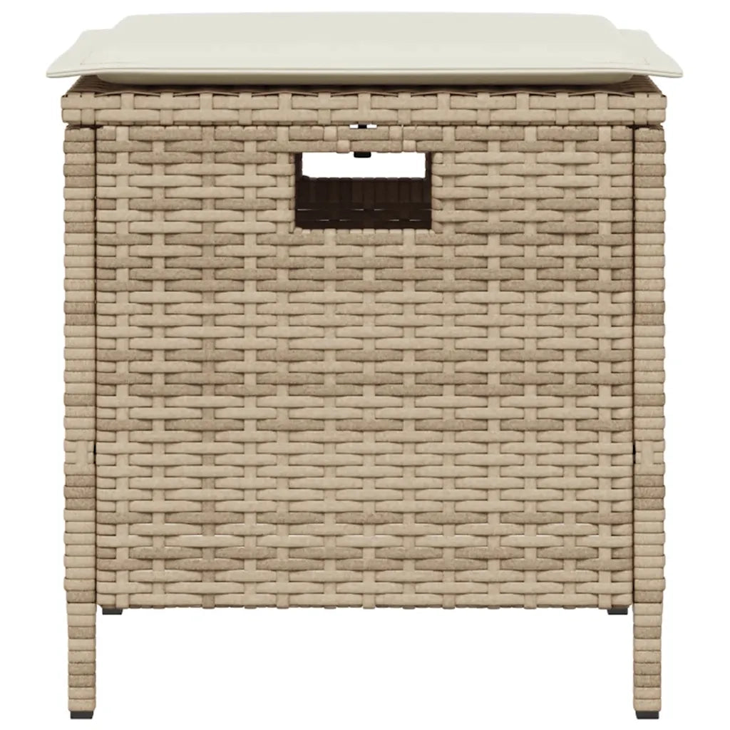 Set da Pranzo da Giardino 5 pz | Set Salotto da Giardino con Cuscini Beige in Polyrattan