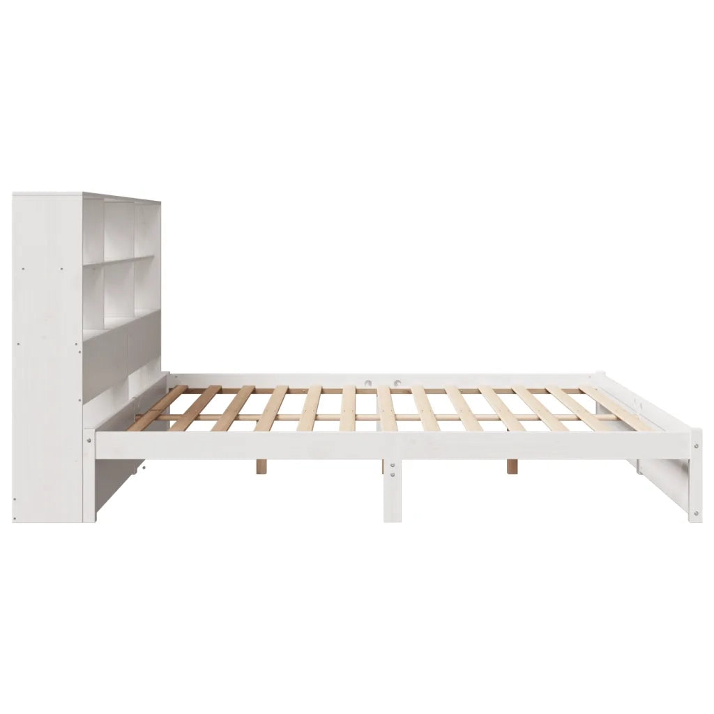 Giroletto con Libreria senza Materasso-Struttura Letto con contenitore 180x200 cm in Legno Pino 247058