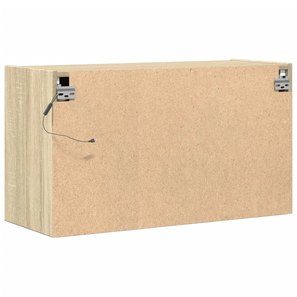 Mobile TV multimediale mensola TV credenza mobile TV sala da pranzo soggiorno camera da letto a parete con luci LED rovere Sonoma 80 x 31 x 45 cm marrone 02_0028027