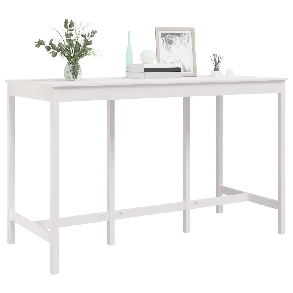 Tavolo da Bar Bianco 180x80x110 cm in Legno Massello di Pino 822163