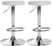 Set di 2 sgabelli da bar Ponte in similpelle bianco,Metallo in look cromato
