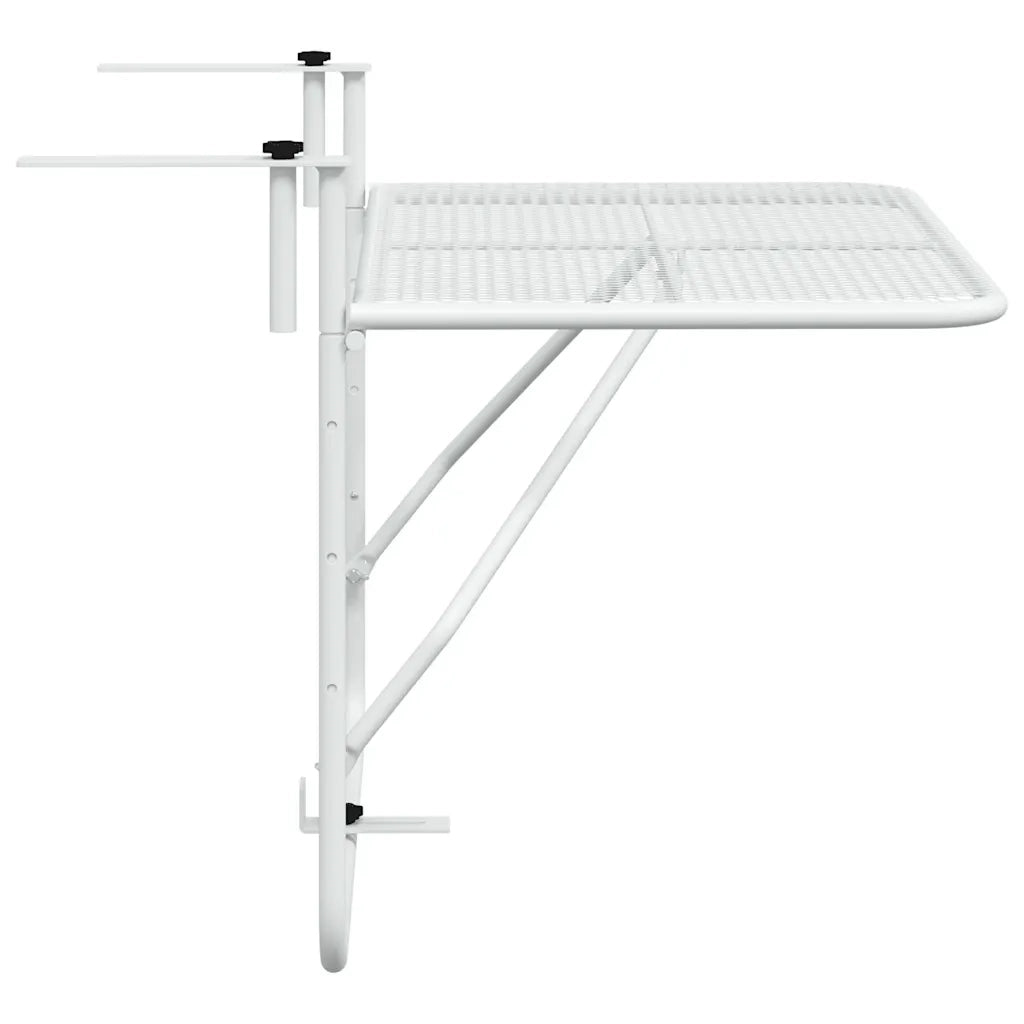 Tavolo da Balcone Bianco 60x40 cm in Acciaio 340916