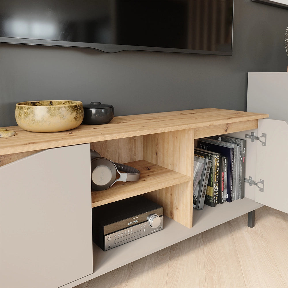Vicco Mobile tv Greige/rovere artigianale 150 x 60 cm con 2 porte