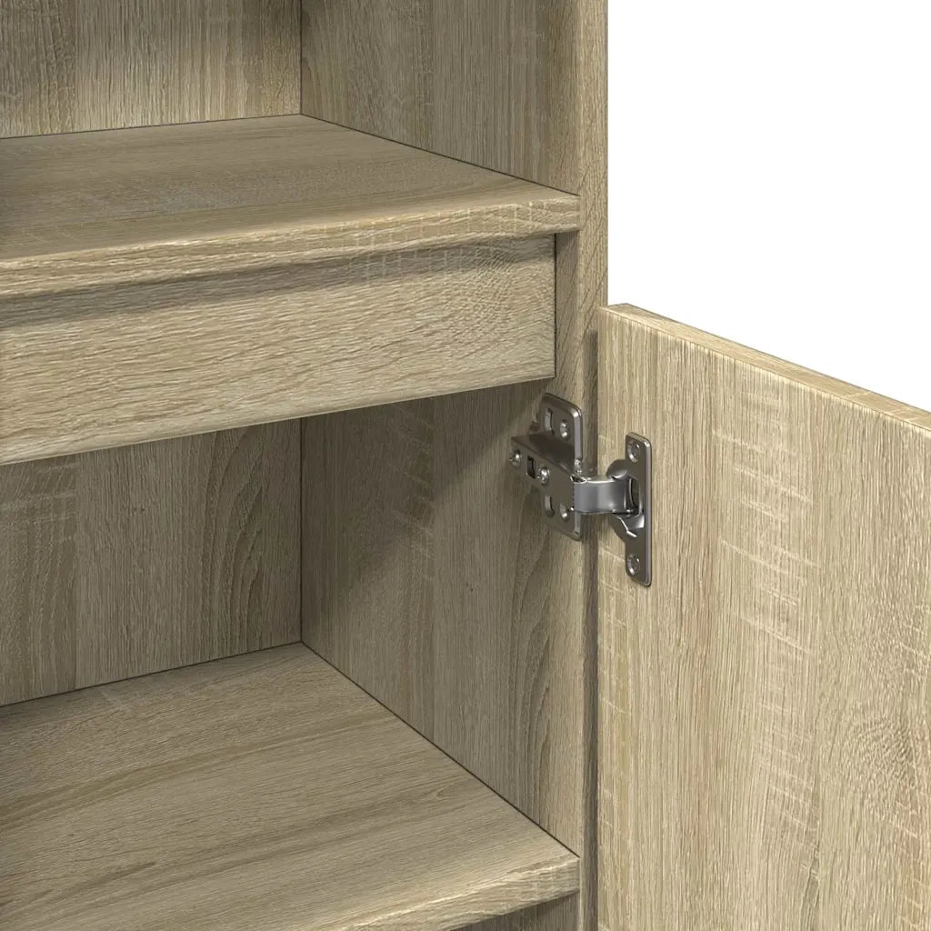 Mobiletto da bagno 30 x 30 x 100 cm design elegante ampio spazio contenitivo legno di rovere Sonoma prefinito 02_0049709