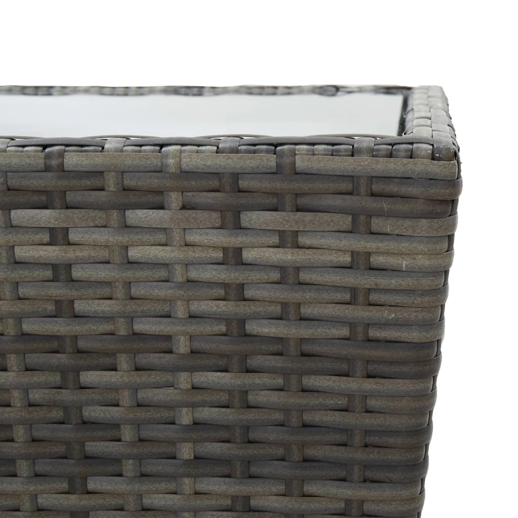 Set da bistrot da 3 pezzi per giardino e patio in resina intrecciata e vetro temperato grigio 02_0013525