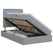 Letto con contenitore LED e materasso Grigio Chiaro 3459867