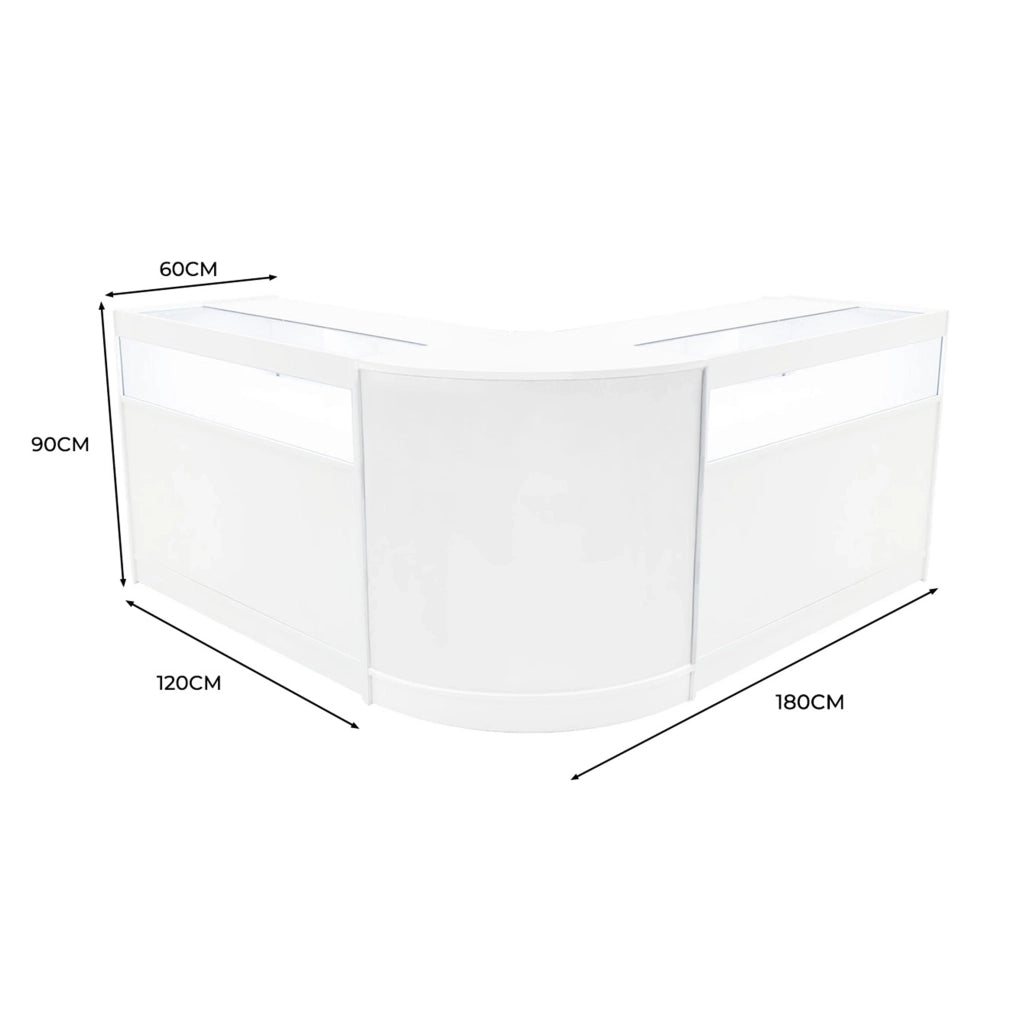 Set Banconi Negozio Iris LED B1200 CM60 Bianco con Vetrina e Serratura