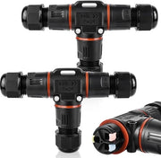 Connettori a terra IP68 a forma di T, 2 pezzi, esplosione resistente, 3 poli, Ø 6-10 mm, per uso esterno.