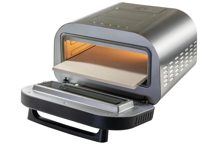 Unold 68816 Luigi Forno per Pizza elettrico 1700W pietra refrattaria cordierite 450°C controllo digitale colore Argento