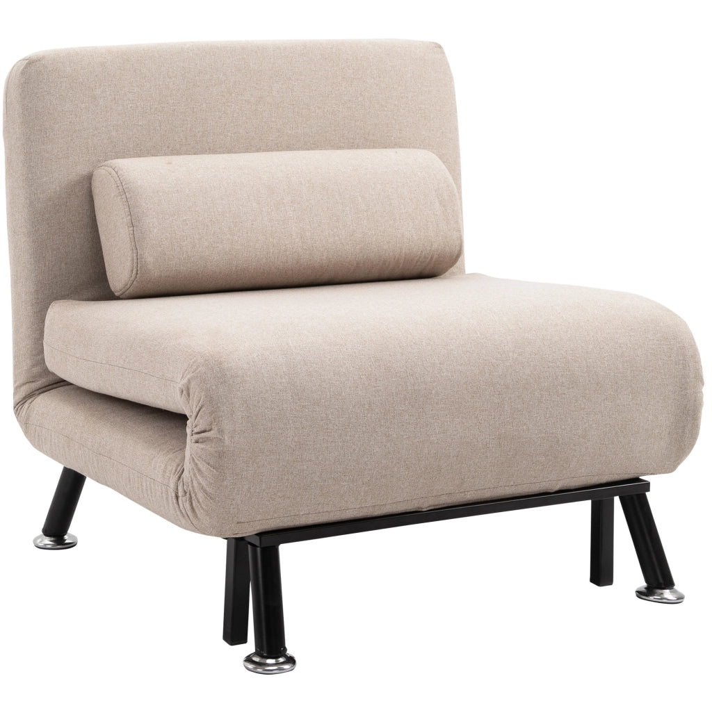 Poltrona letto beige pieghevole