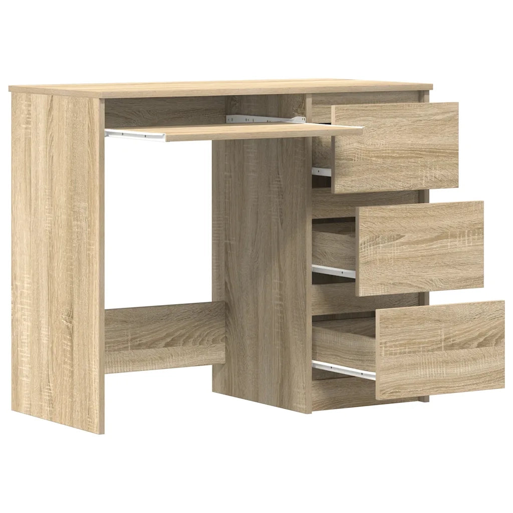 Scrivania-Scrivanie per ufficio e studio-Scrittoio Rovere Sonoma 90x45x76 cm in Legno Multistrato