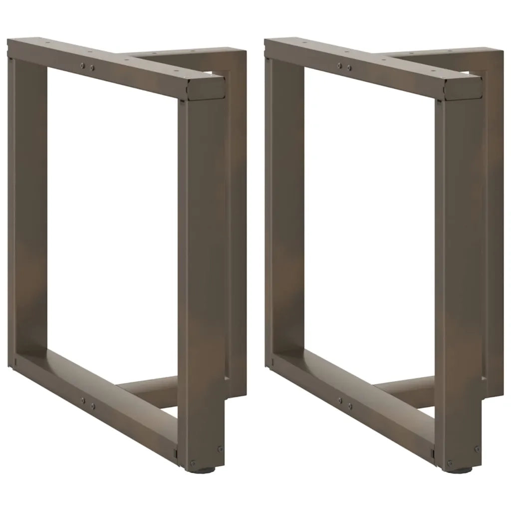 Gambe per tavolo da pranzo a forma di T 2 pz nere 80x35x(72-73) cm in acciaio
