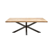 Tavolo da pranzo SOLARA 180 cm – Piano in legno massello di mango e metallo nero
