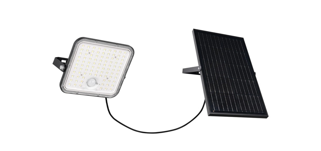 Proiettore LED solare nero 18W IP65 con PIR ACORA RL