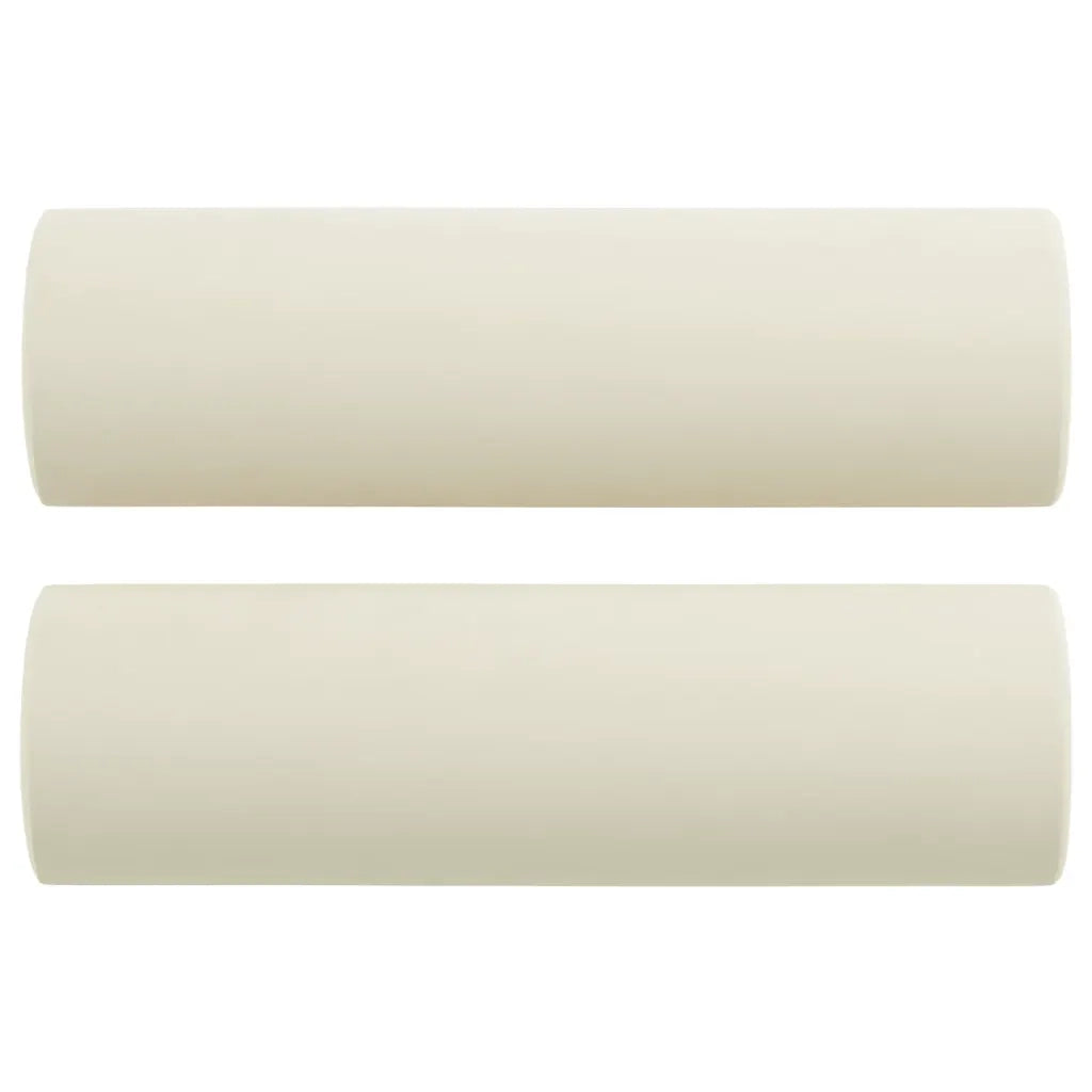 Divano a 2 Posti con Cuscini Crema 120 cm in Velluto 3200879