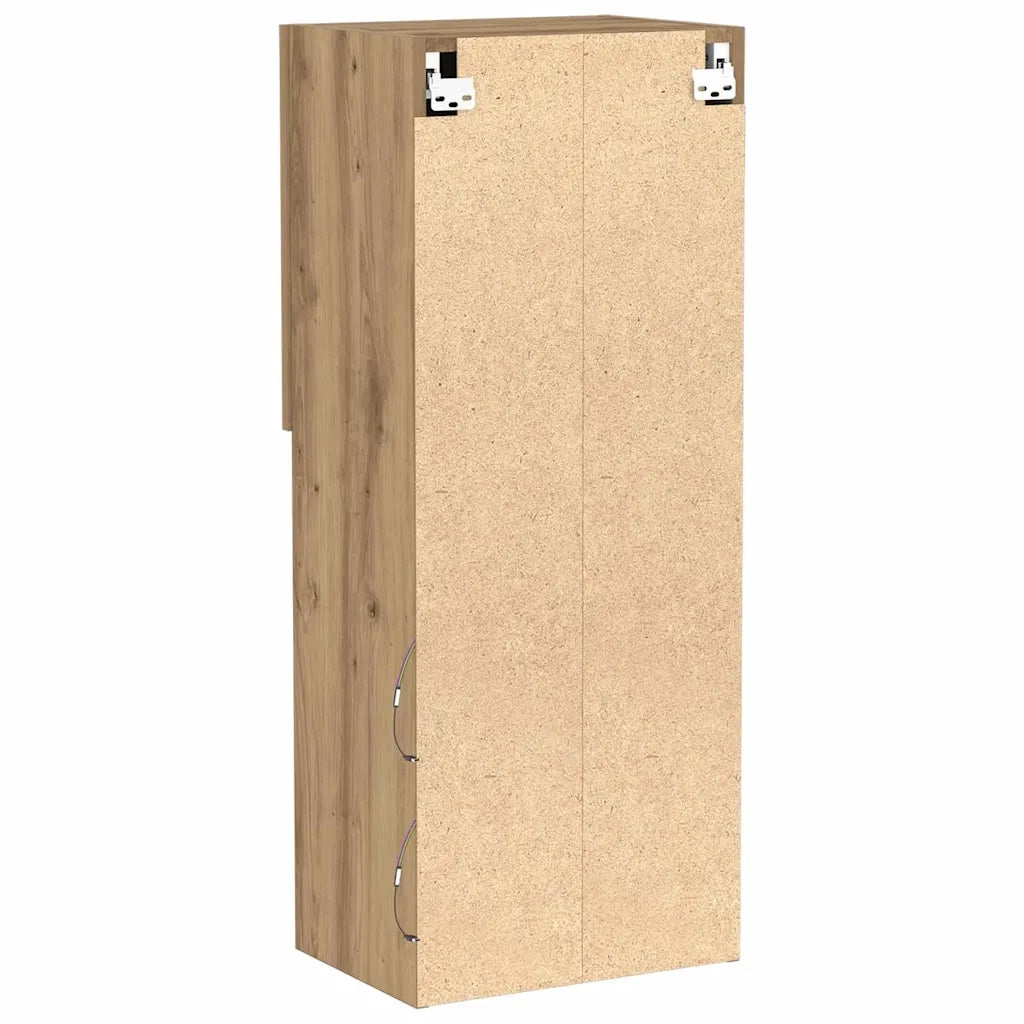 Set mobile TV | Armadietto TV | Mobile Porta TV con LED Rovere artigianale 40,5 x 30 x 102 cm