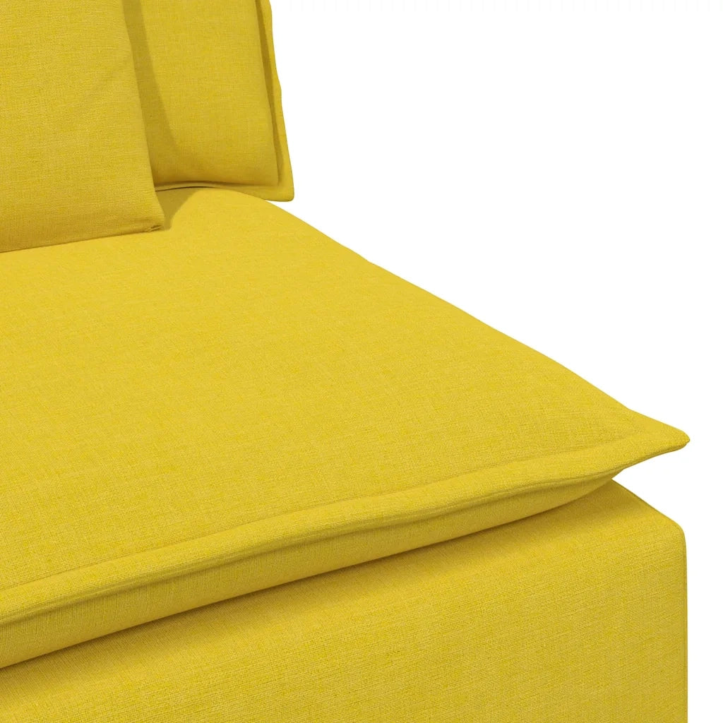 Divano Modulare con Cuscini-Sofa Modulare-Divanetto Giallo Chiaro
