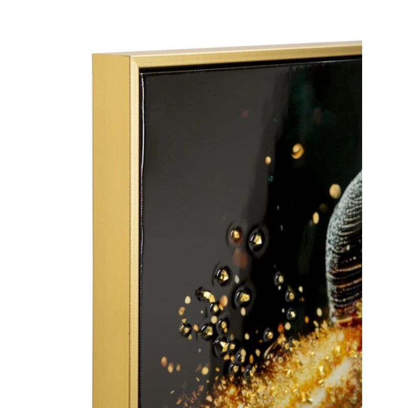 Stampa Decorata Su Tela Laccata Con Cornice Illumy -a- cm 62x3,5x92