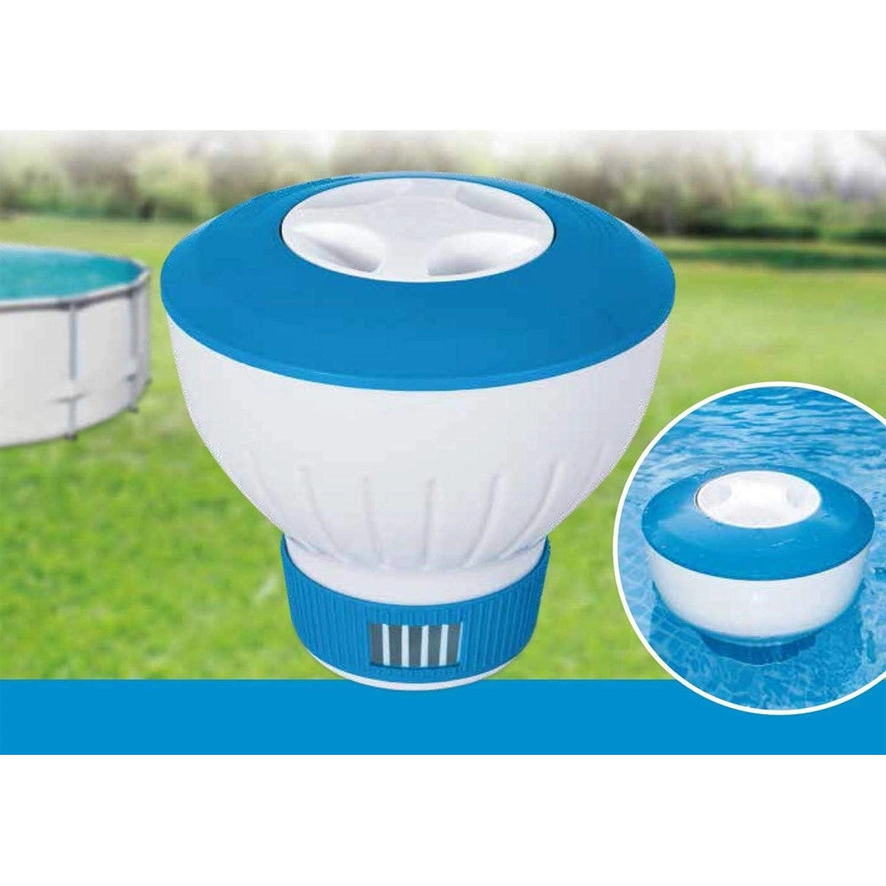 Trade Shop - Dosatore Di Compresse Pastiglie Di Cloro Galleggiante Per Piscina 18x17cm 020058 -