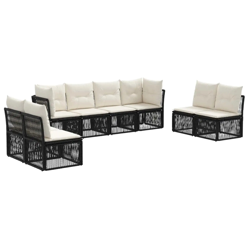 Set Divano da Giardino 8 pcs Nero polyrattan 3434170