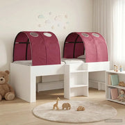 Letto con Tunnel 4 pcs Bianco e Rosso Legno ingegnerizzato