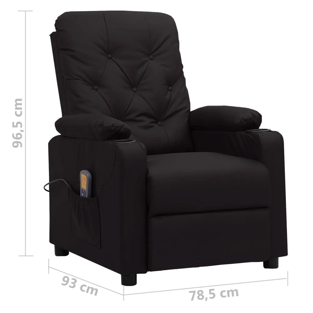 Poltrona Massaggiante Reclinabile Nera in Similpelle cod mxl 31734
