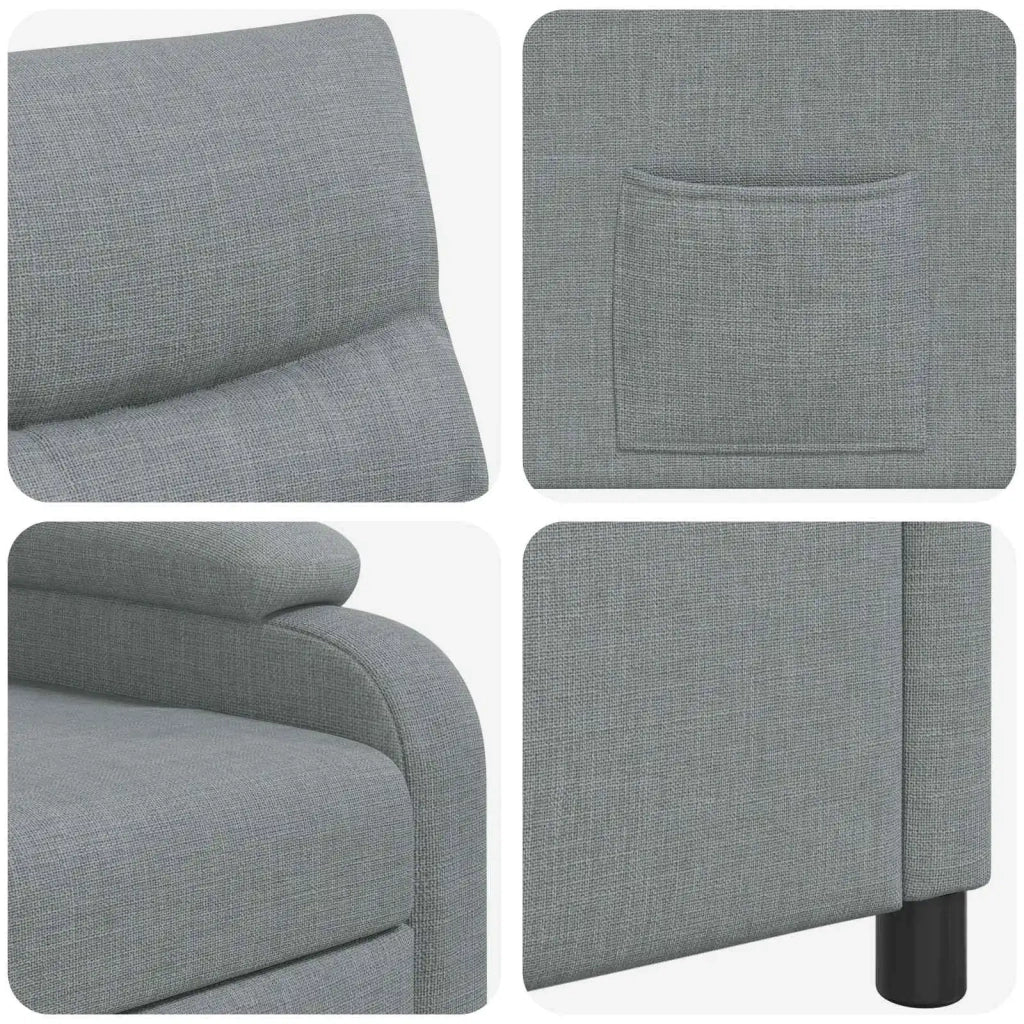 Divano Sedia-Poltrona reclinabile Grigio Chiaro Tessuto 708916
