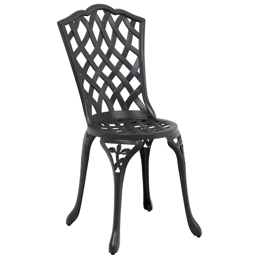 Set da Pranzo per Giardino 5 pcs Nero Alluminio