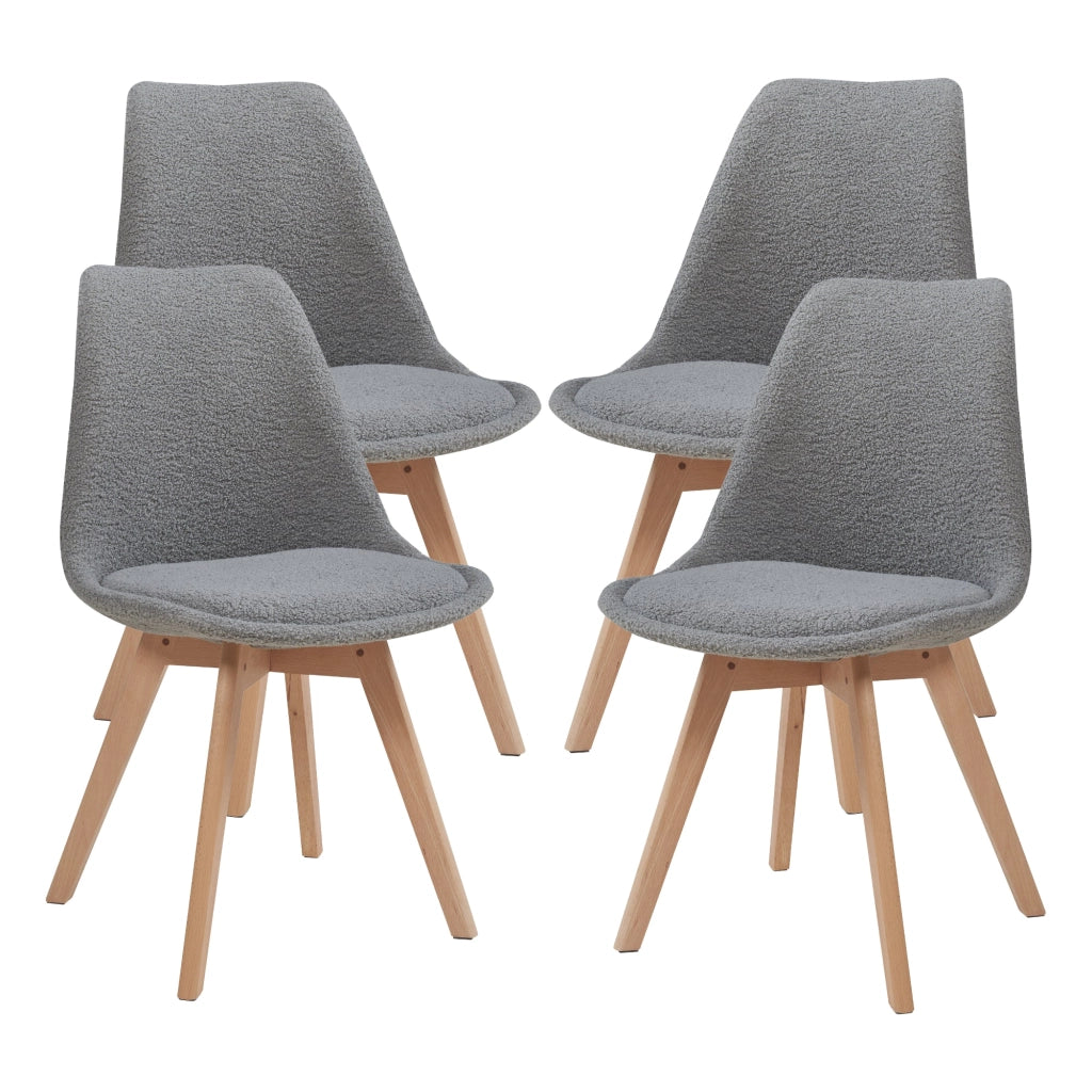Set di 4 sedie da pranzo 82 x 49 x 54 cm design moderno robuste grigio riccio 03_0009823
