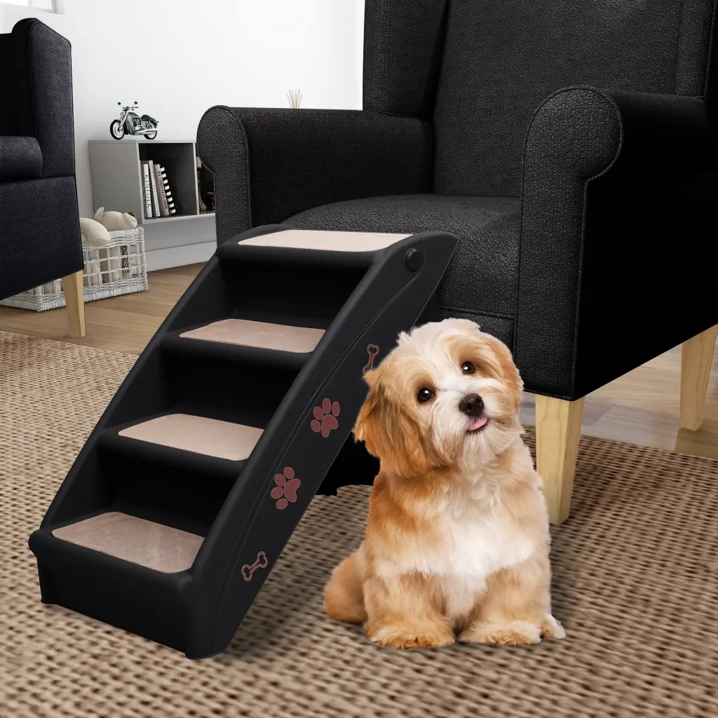 Scala Pieghevole per Cani Nera 62x40x49,5 cm CFW1138663