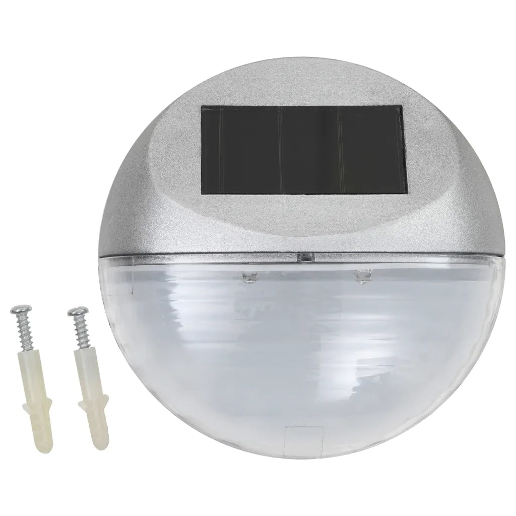 Lampade Solari da Parete da Esterno a LED 24 pz Rotonde Argento 277140