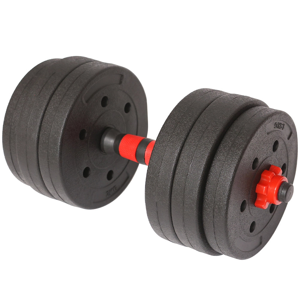Set Manubri da 25kg (4x2.5kg+4x2kg+4x1.5kg) Bilanciere Pesi Fitness Rosso e Nero