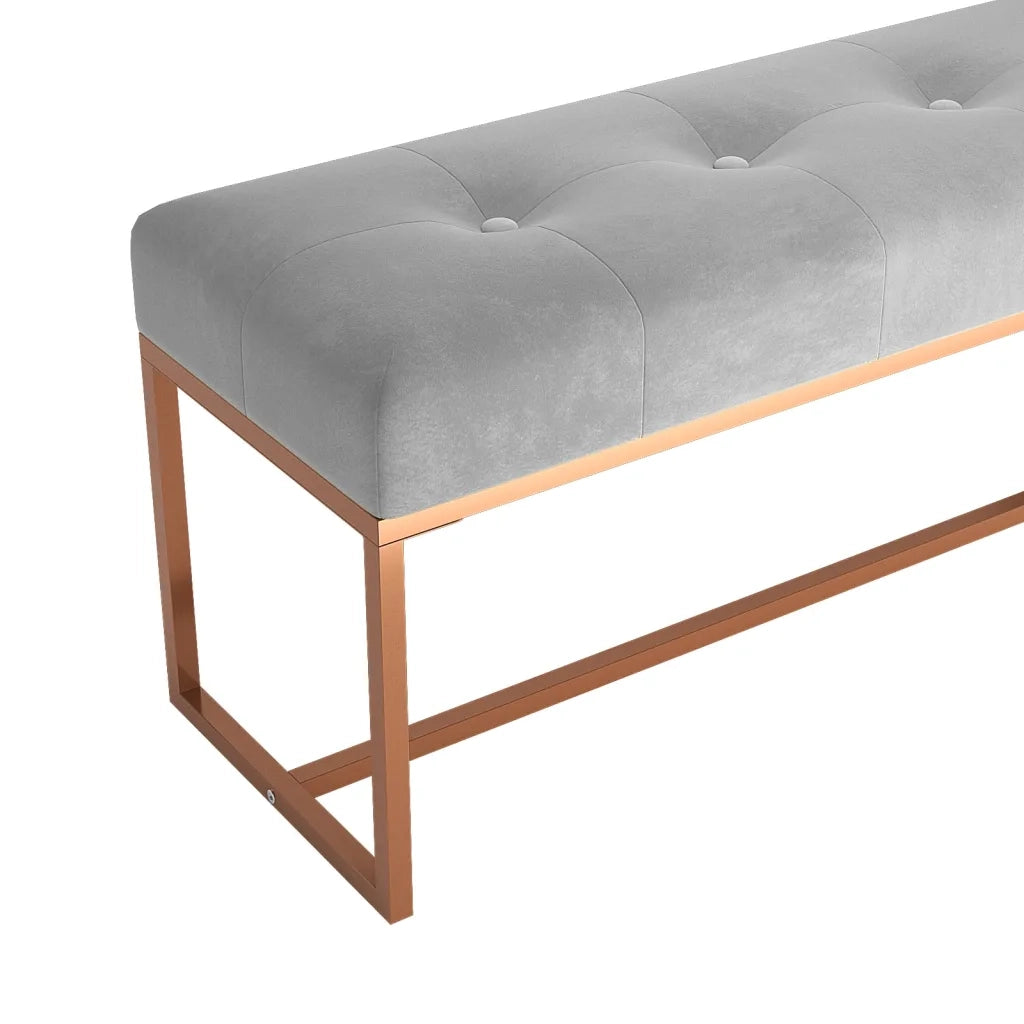 Panca-Sgabello Grigia 110x36x45 cm in Velluto