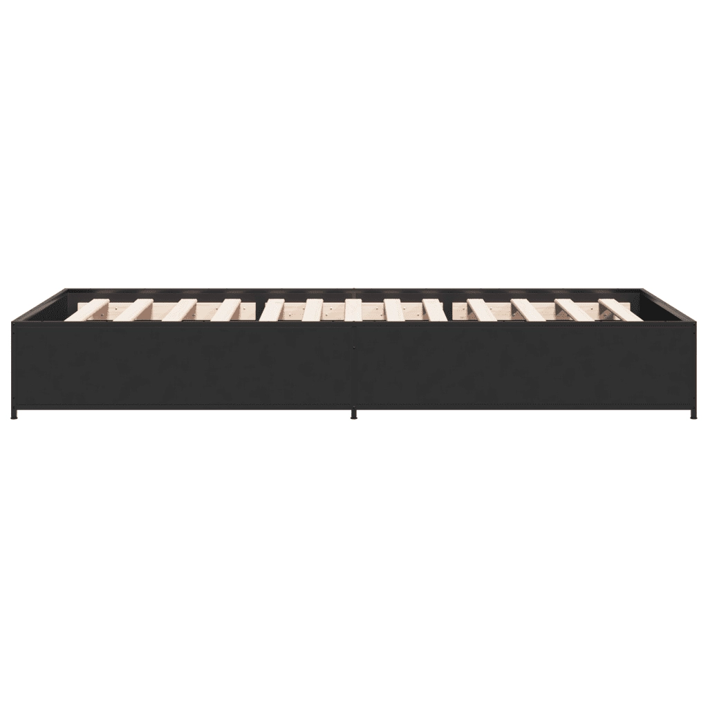 Giroletto Nero 90x200 cm in Legno Multistrato e Metallo