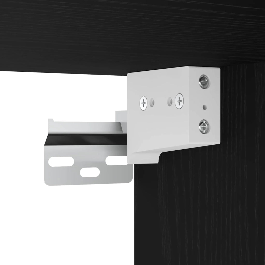 Set Mobile TV da Parete 2 pz Rovere Nero Legno ingegnerizzato 3415605