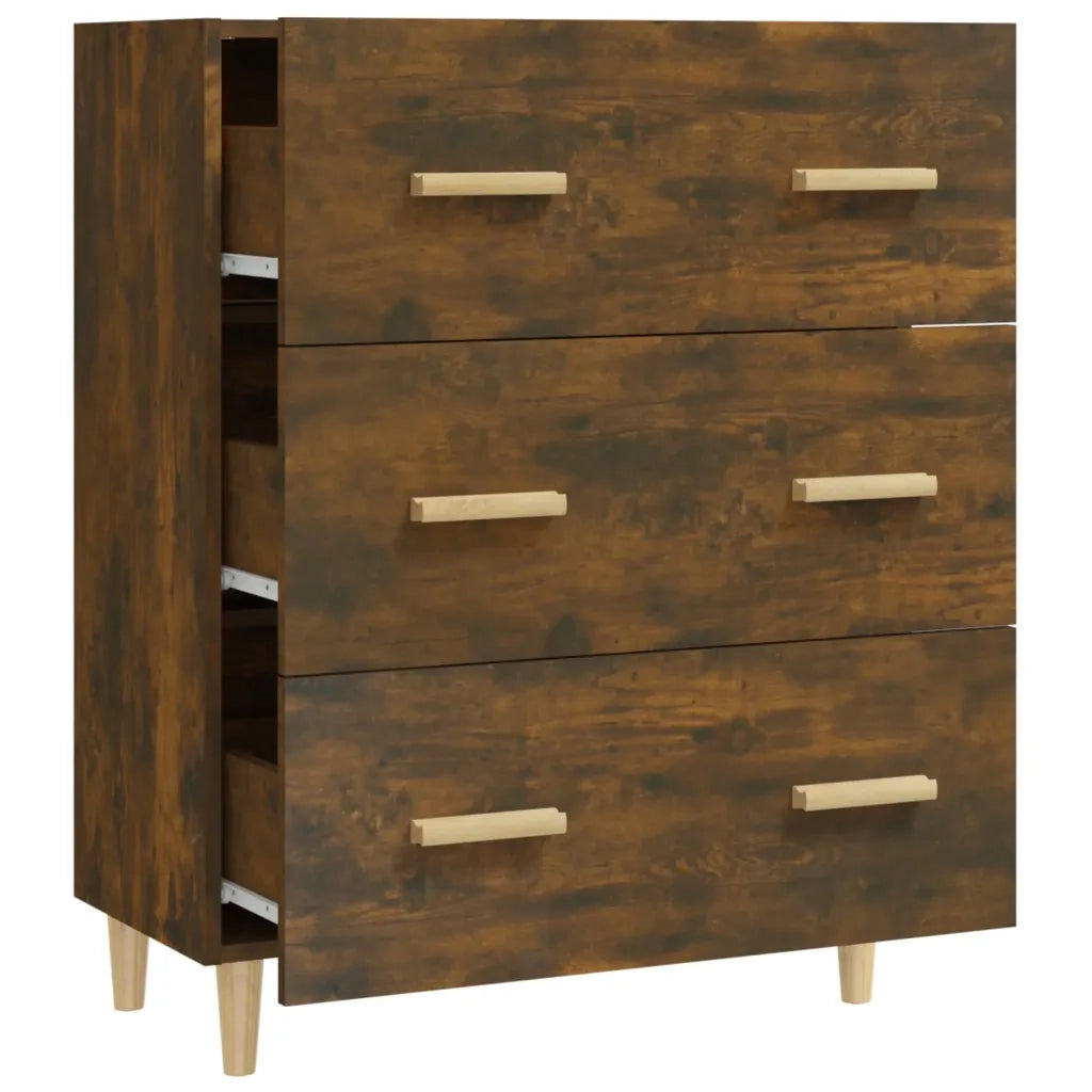 Credenza Rovere Fumo 70x34x90 cm in Legno Multistrato 817345