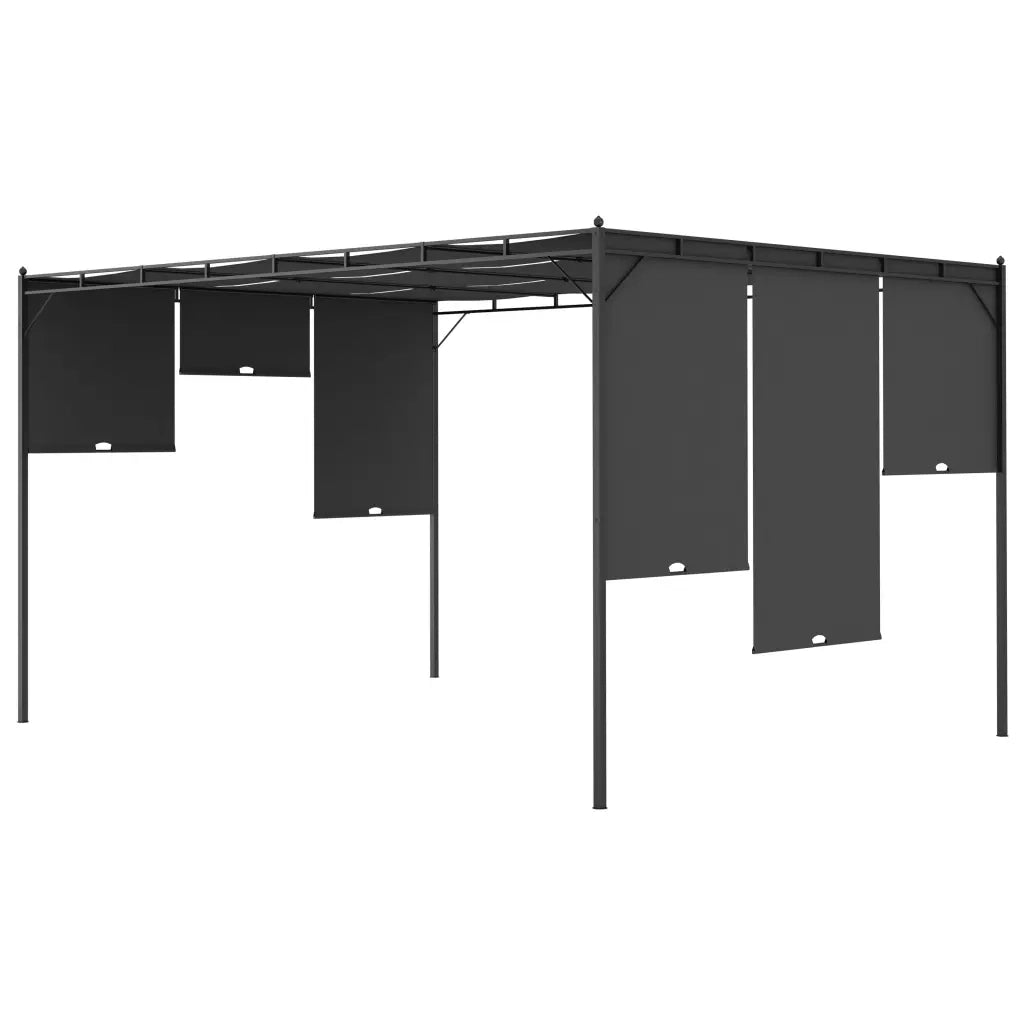 Gazebo da Giardino con Tenda Laterale 4x3x2,25 m Antracite 47996