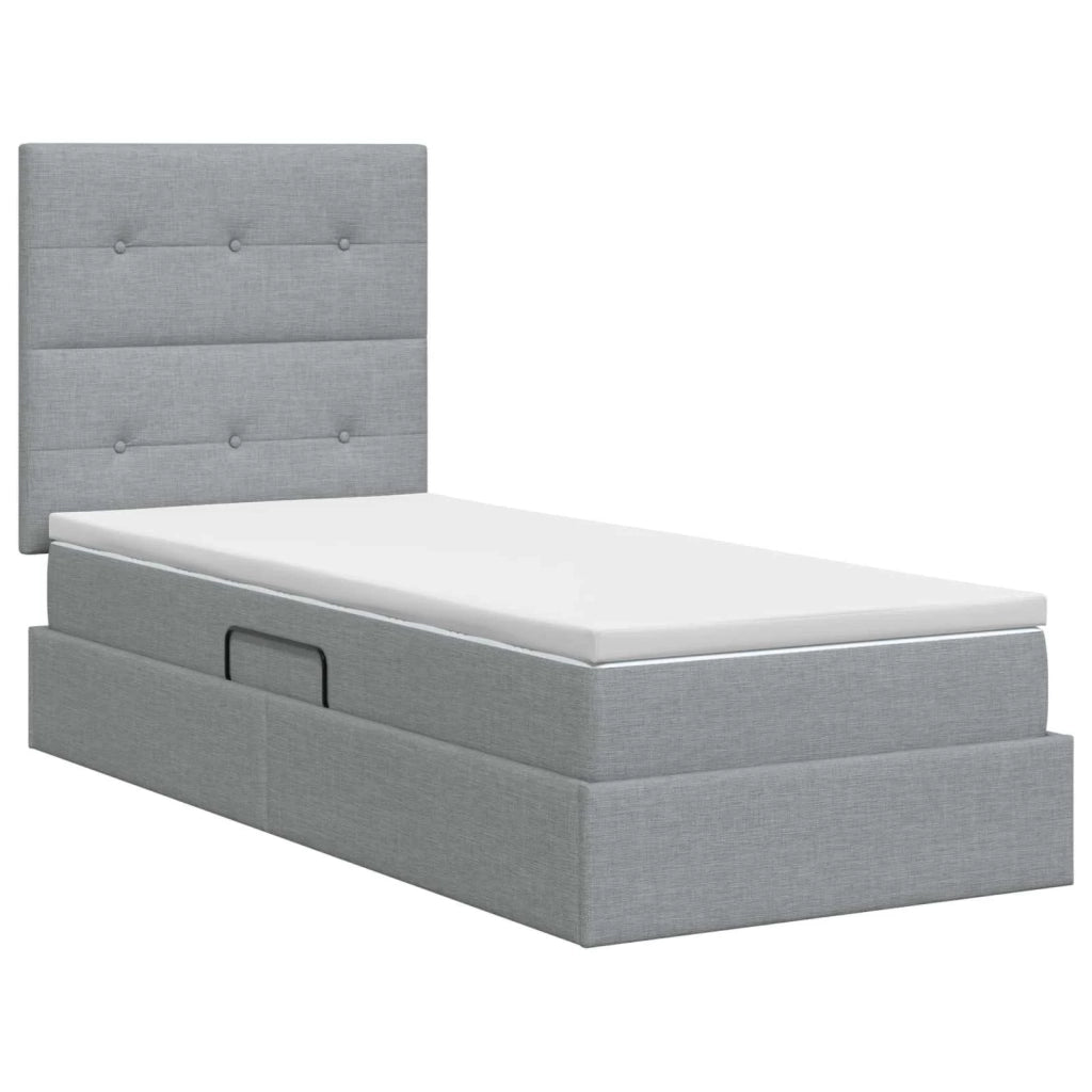 Letto con contenitore e materasso Grigio Chiaro 100 x 200 cm 3459483