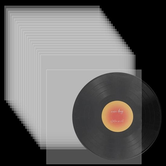 Protezioni per vinili 30 pezzi - Piastre di vinile - Plastica - Protezione antistatica - Translucida - Adattamento perfetto per 12 pollici - Protezioni per vinili