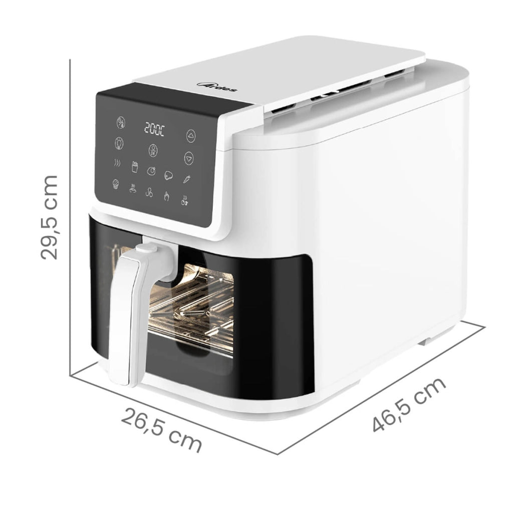 Friggitrice ad aria multifunzione Infinity capacità 8 litri display digitale 10 programmi finestra con luce interna potenza 1700 watt bianco Ardes