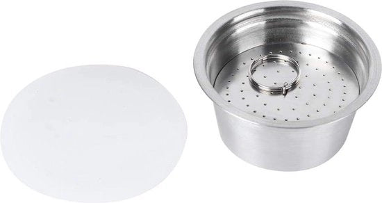 Tazza per capsule di caffè in acciaio inossidabile riciclabile per Dolce Gusto - Bianca.