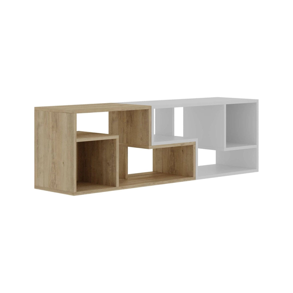 Mobile TV modulare in legno "Glis" - 145 x 35 x 44 cm - Bianco
